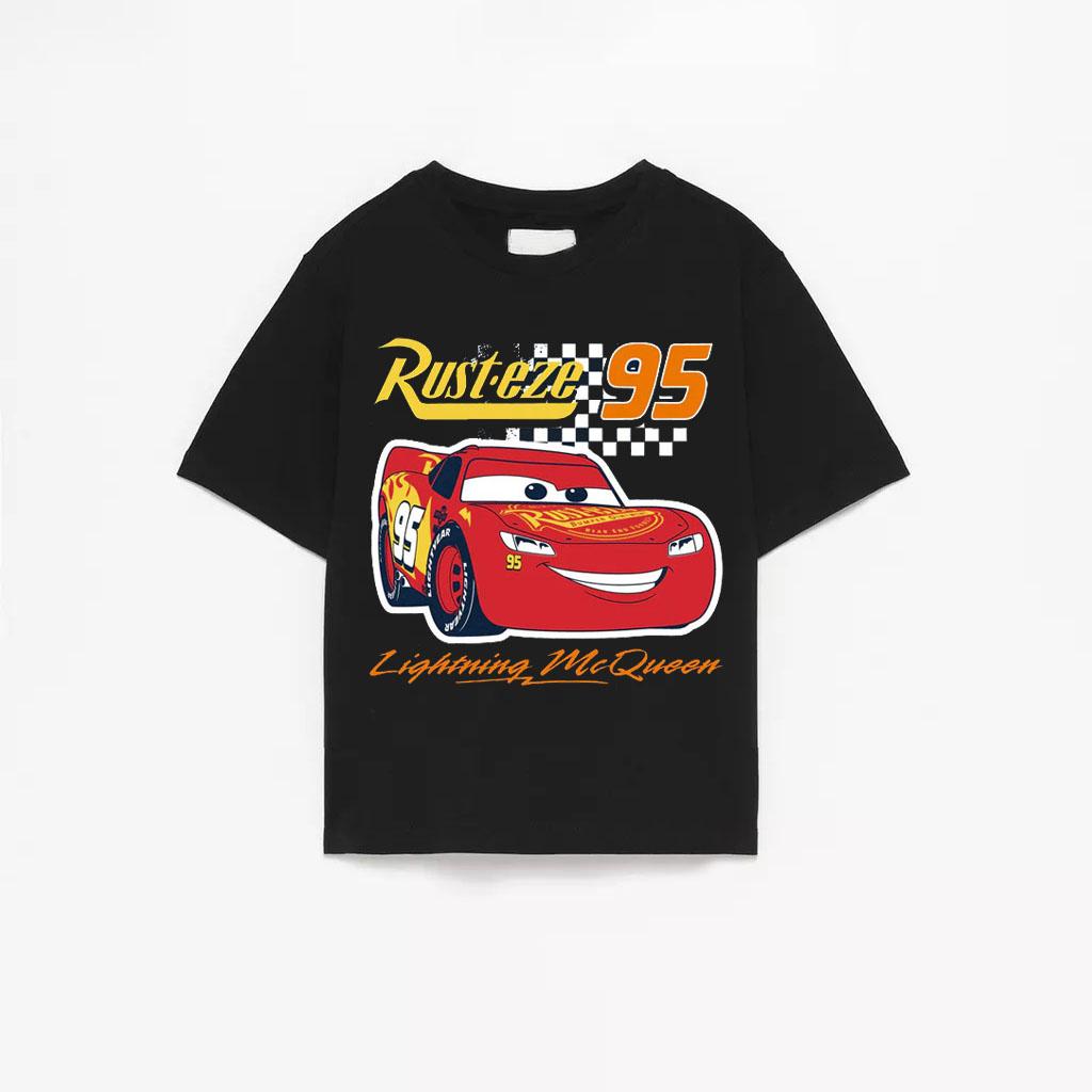 Cotton Kids Boy T-shirt Cartoon Printed Short Sleeve Tees Casual Loose Round Neck Tops for Baby