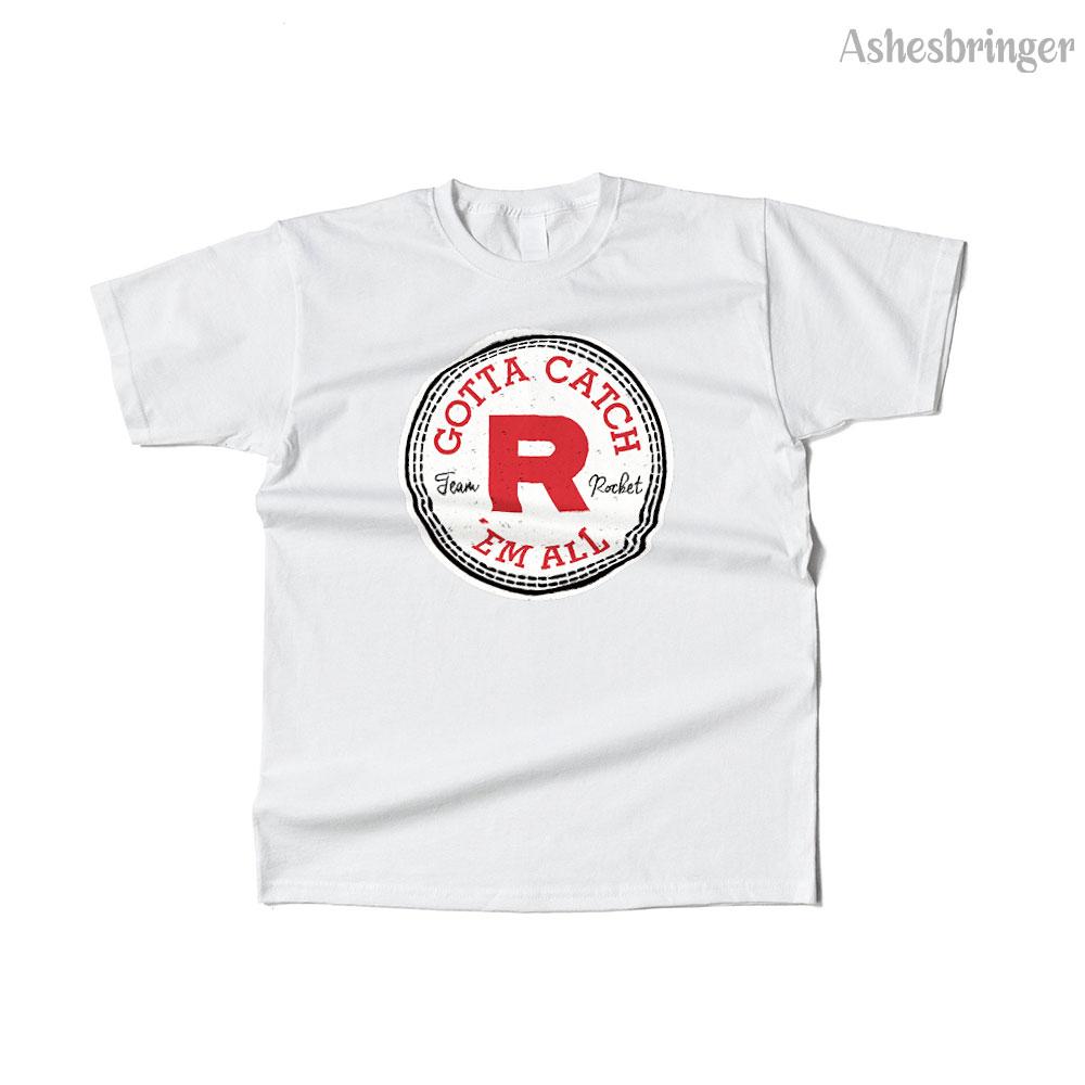Mens Cotton Team Rocket All Star Graphic T Shirt Street Casual Style Tee for Men and Women