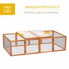 Wooden Rabbit Hutch Cage 6ft with Wire Mesh, Openable Roof, Play Space for Outdoor, Natural Wood Finish