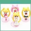 Adorável Conjunto de 4 Miniaturas da Sailor Moon Para Casa de Bonecas e Decoração de Bolo