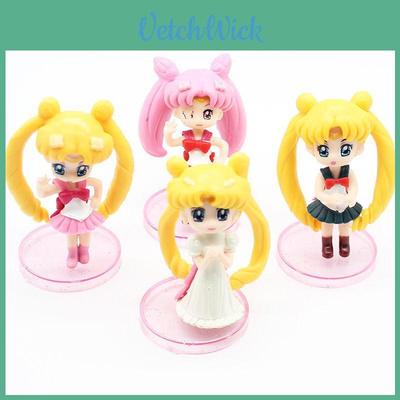 Entzückendes Sailor Moon Miniatur 4-teiliges Set für Puppenhaus und Kuchendekoration