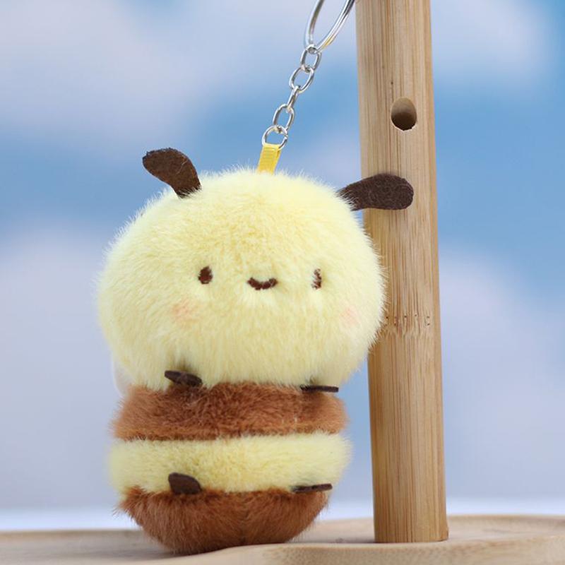 Bee Doll Pendant Key Chain Stylish Backpack Purse Car Interior Cute Insect Keychain Doll Pendant Plush Girl Gift Pendant