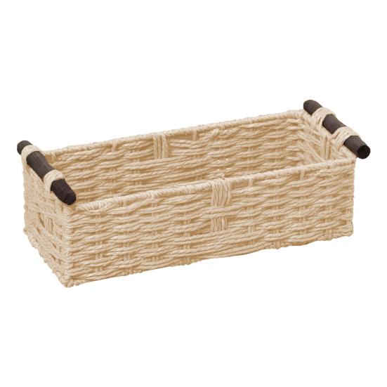 Yousheng Rectangular Storage Basket with Handle Large Capacity Multipurpose Handmade Decorative Braided Basket Decoration