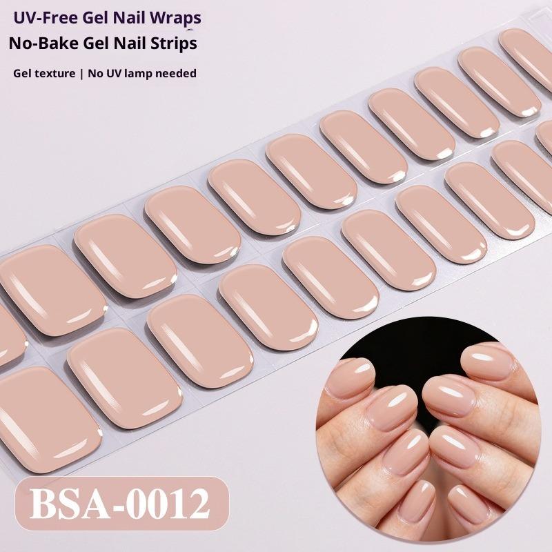 Europäischer und Amerikanischer Stil Einfarbige Nagelsticker UV-freie Gel-Nagelfolien Kein Backen Gel-Nagelsticker