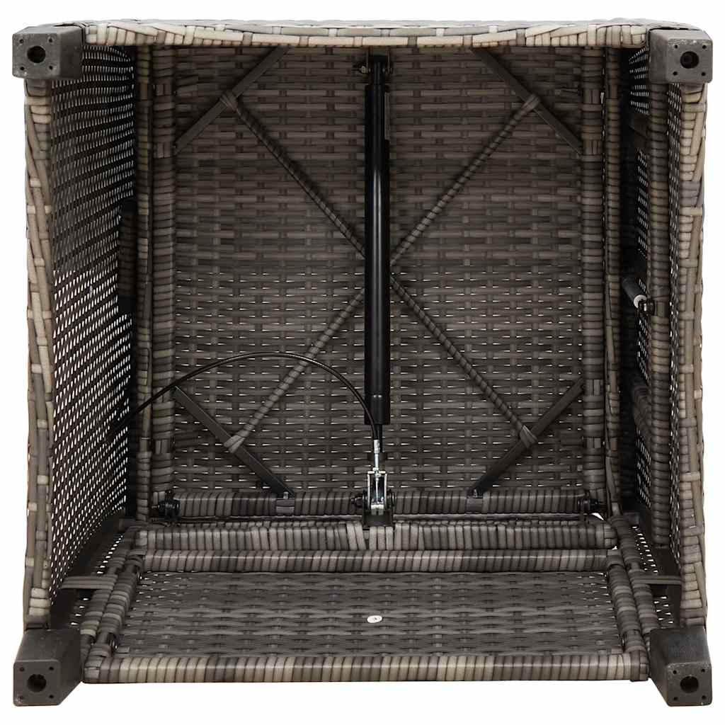 Relax garden chair with side table adjustable grey poly rattan