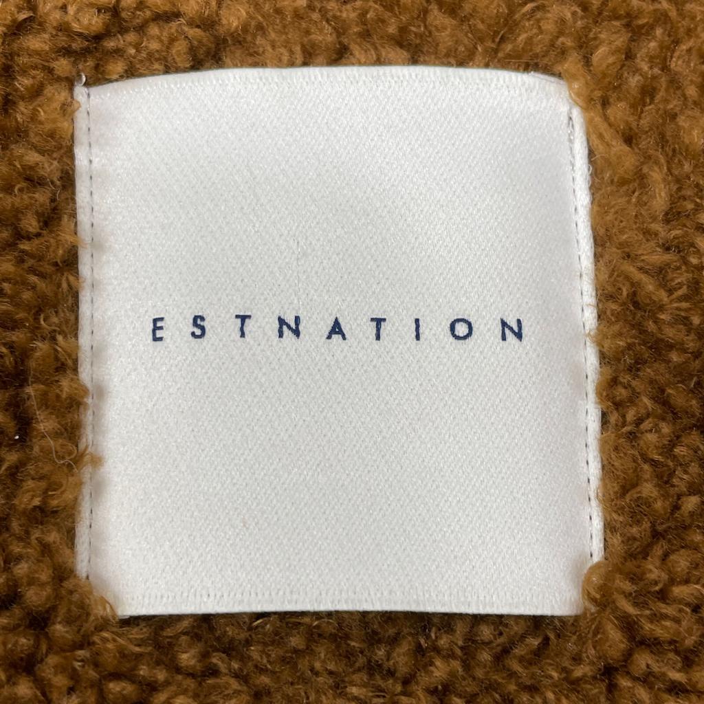 ESTNATION Dark Brown Boa Color Suede Jacket Coat M BrownUsed