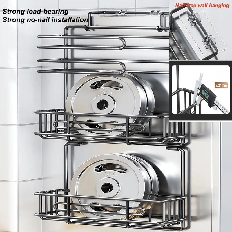 Kitchen Refrigerator Side Shelf Mmulti-functional Plastic Wrap Spice Bottles Storage Rack Kitchen Paper Tube Hanging Shelf