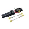 2P Waterproof Automotive Wiring Harness Connector, HID Male-Female Plug with 4-Core Terminals.