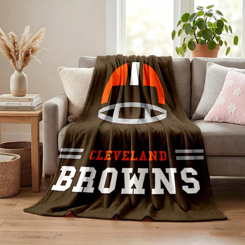 Cleveland Browns blanket Flannel Blanket Soft Cozy Plush Throw for Sofa Bed Lightweight Home Decoration