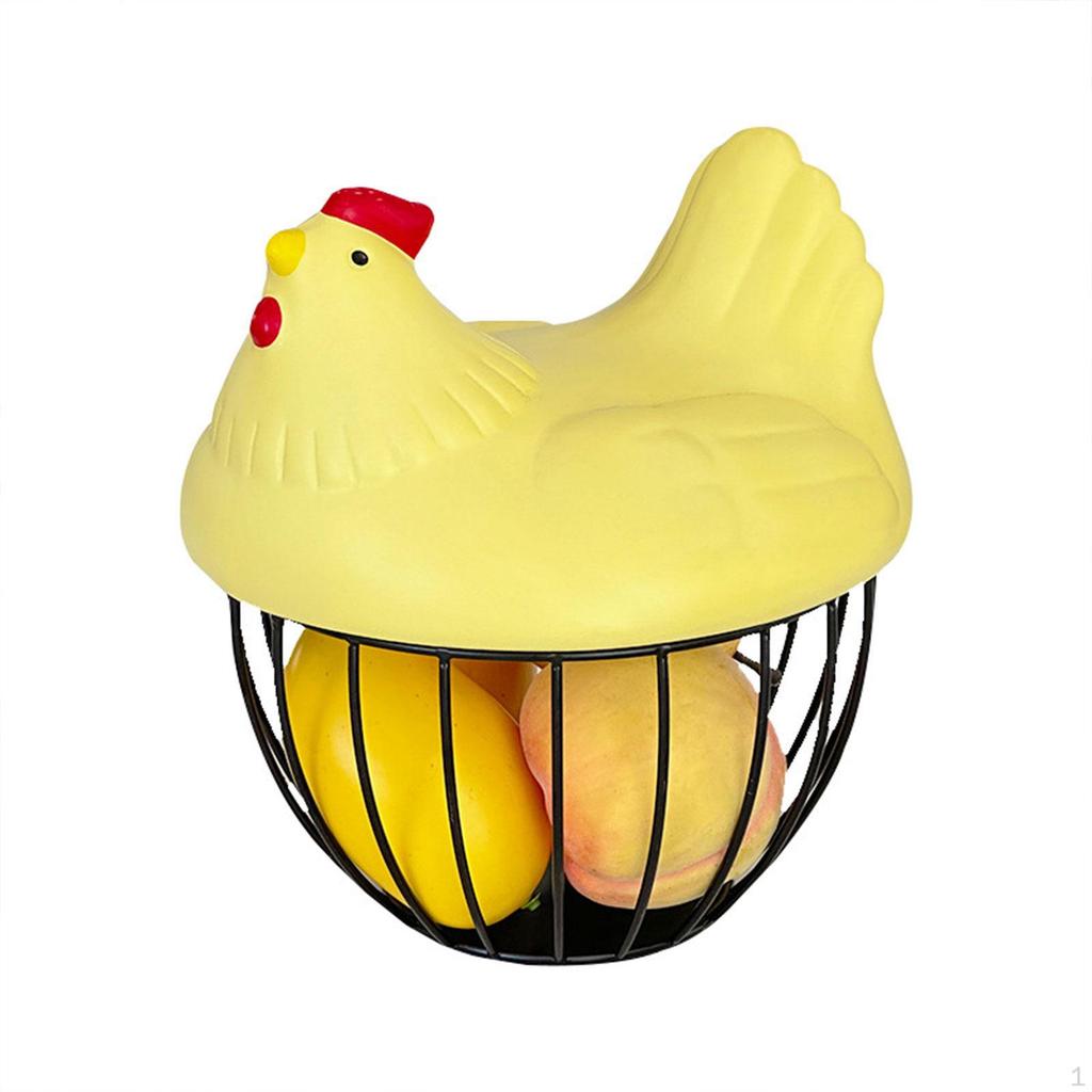 Cesto per la Raccolta delle Uova con Disegno di Gallina Cucina