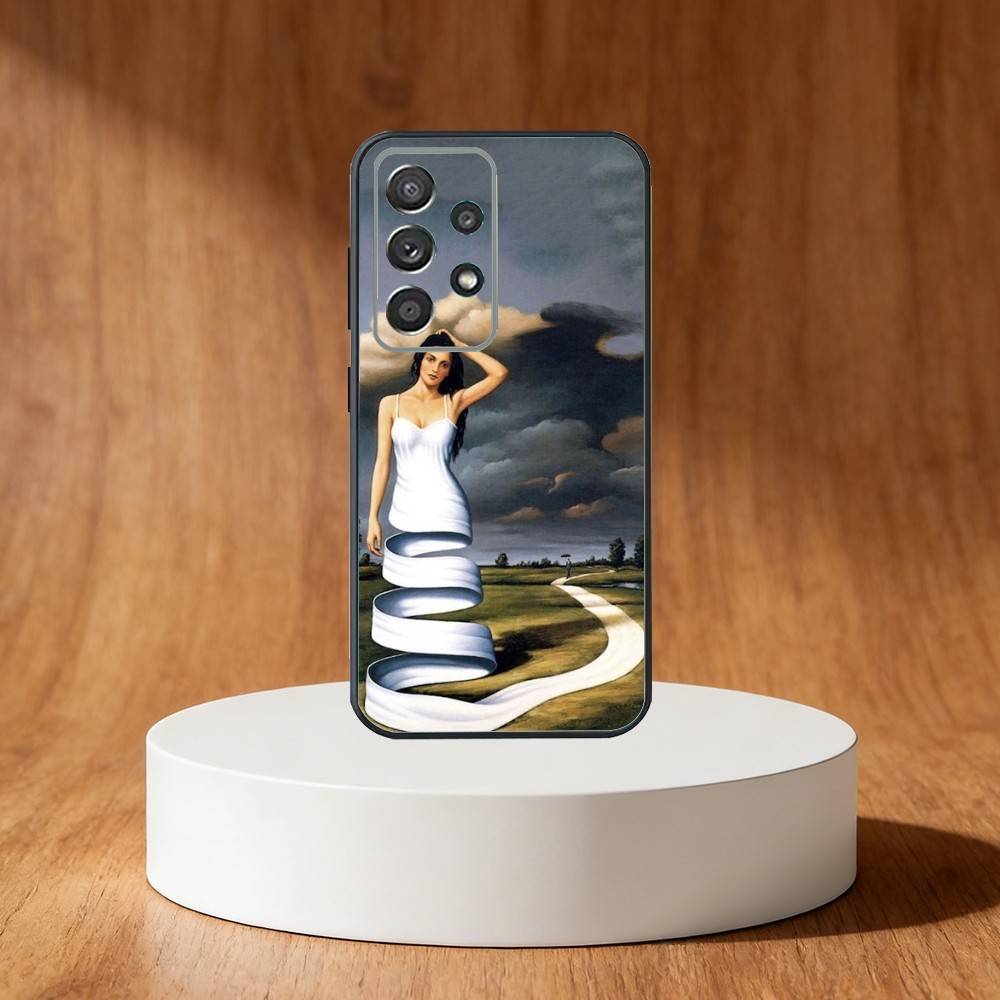 Custodia per Telefono Estetica Artistica Rene Magritte Per Samsung S25,S24,S21,S22,S23,S30,Ultra,S20,Plus,Fe,Note,10,9,5G Copertina Nera