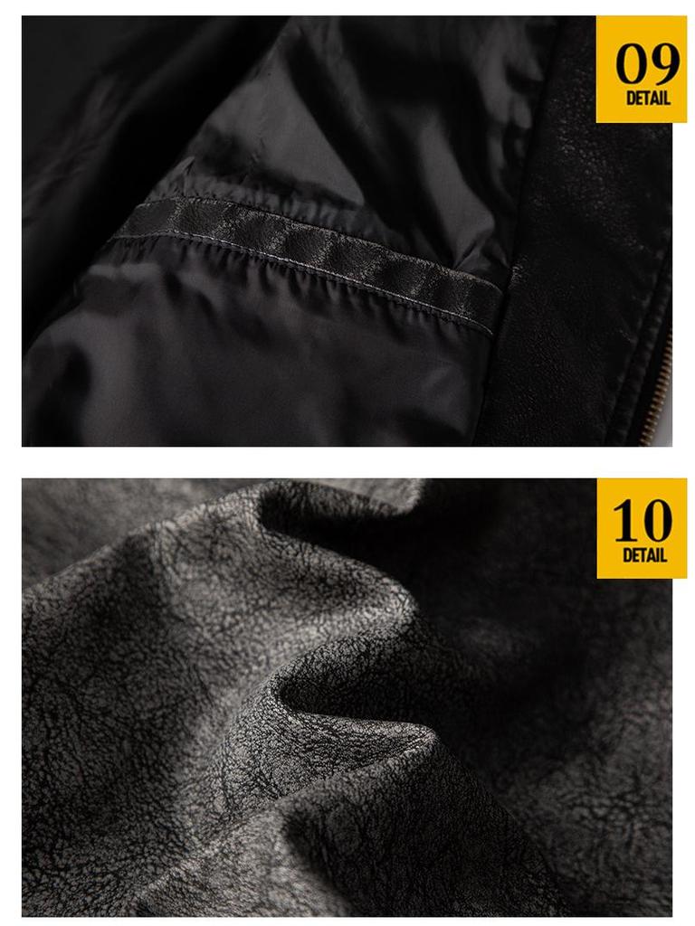 2025 Men's Retro Distressed Motorcycle Leather Jacket - Trendy European American PU Outerwear with Innovative Design