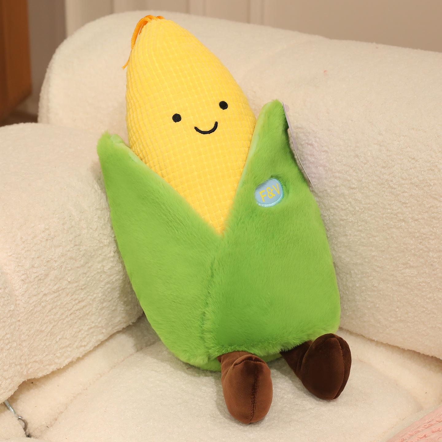 Eco-Friendly Fruit Plush Toy Series: Corn, Durian, Mangosteen Cushions for Backrest Support Approximately 40 cm