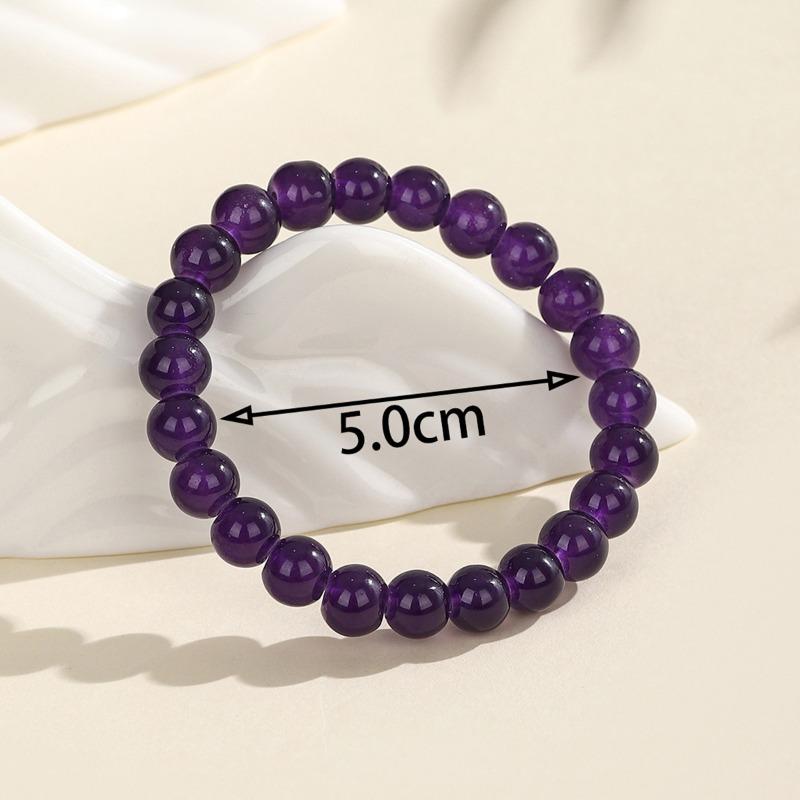 Li Fire Natural Amethyst Quartzite Bracelet Surrounded by Purple Gas, Free Girlfriend Bracelet Beaded Prayer Jade