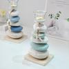 1pc Mediterranean-Style Stone Candlesticks, Decorative Ornaments, Handcrafted Wooden Starfish Display Tables For Birthday Gifts