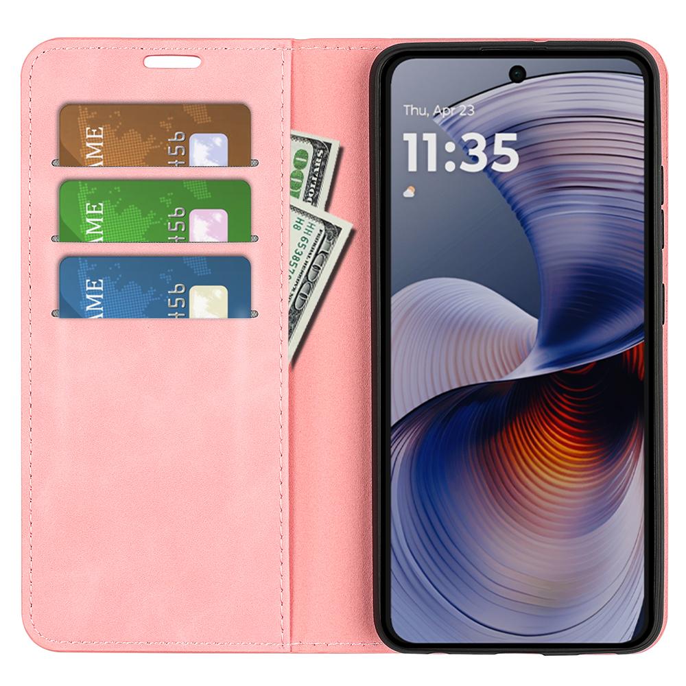 

For Motorola Moto G55 5G Case Skin-Touch Leather Wallet Phone Cover Blue