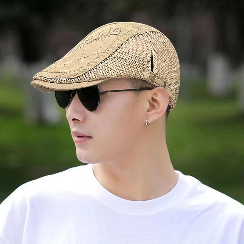 Béret fin d'été pour homme, chapeau à bec de canard, style rétro, style britannique, en maille