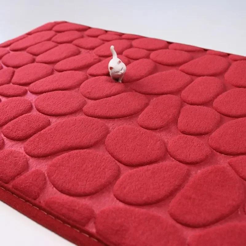 Coral Velvet Soft  Foot Mat Absorbent  Antislip Thickened for Bathroom Living Entrance Rubbing Dust and Water Mat Bedside Carpet