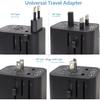Travel Essentials, International Travel Adapter for European US UK AUS JP, Universal Travel Adapter Plug Adapter Wall Charger with 4 USB Charging