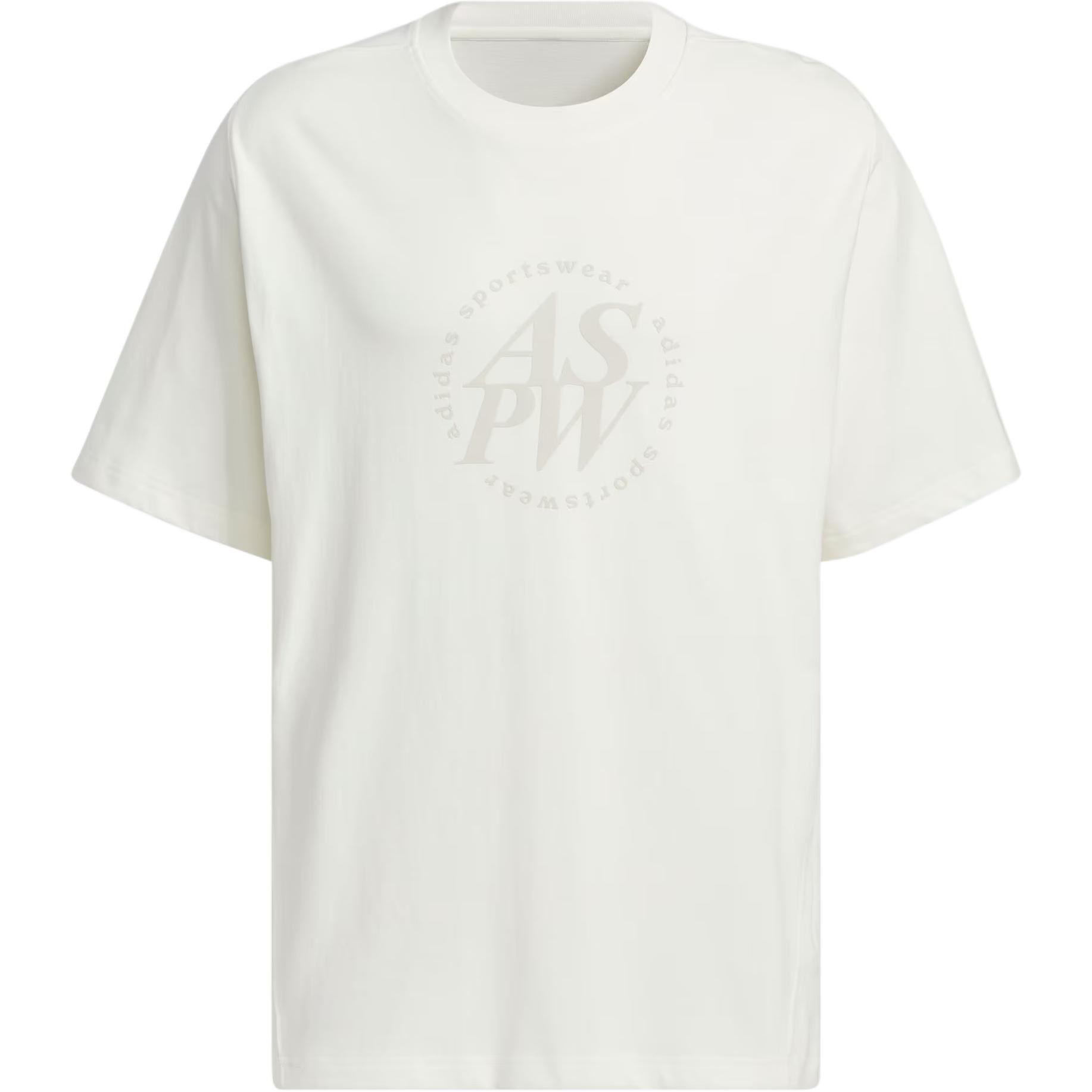 adidas Letter Printed T-Shirt Asia Sizing  White  Men s JI6257 M