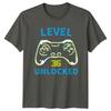 Level 36 Unlocked TShirt Level Up Gaming 36th Birthday Gift For Him And Her
