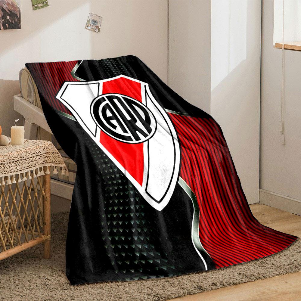 Diagonal Red and White Shield with "CARP" On Striped and Textured Background. for All Seasons Blanket Lunch Break Throw Gift