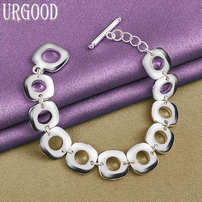 925 Sterling Silber Quadratisches Armband Party Mode Geschenk Schmuck