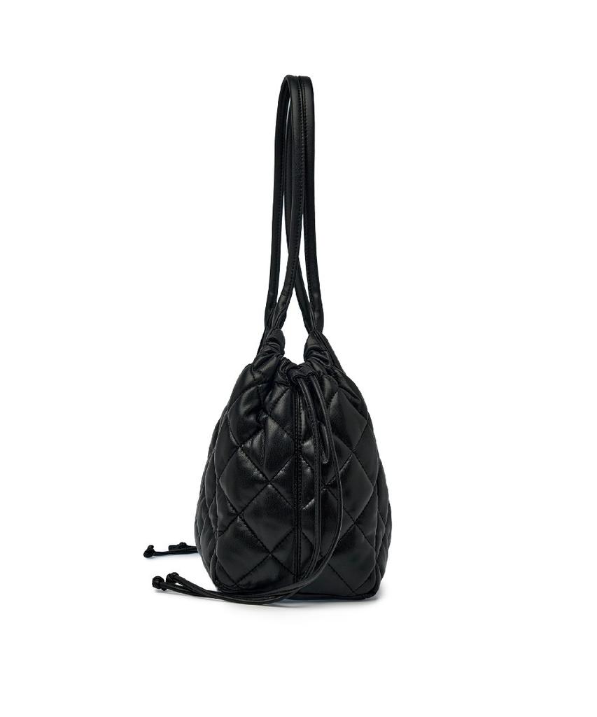 Mlb Basic Quilted Pu Tote Bag Ny (Black)