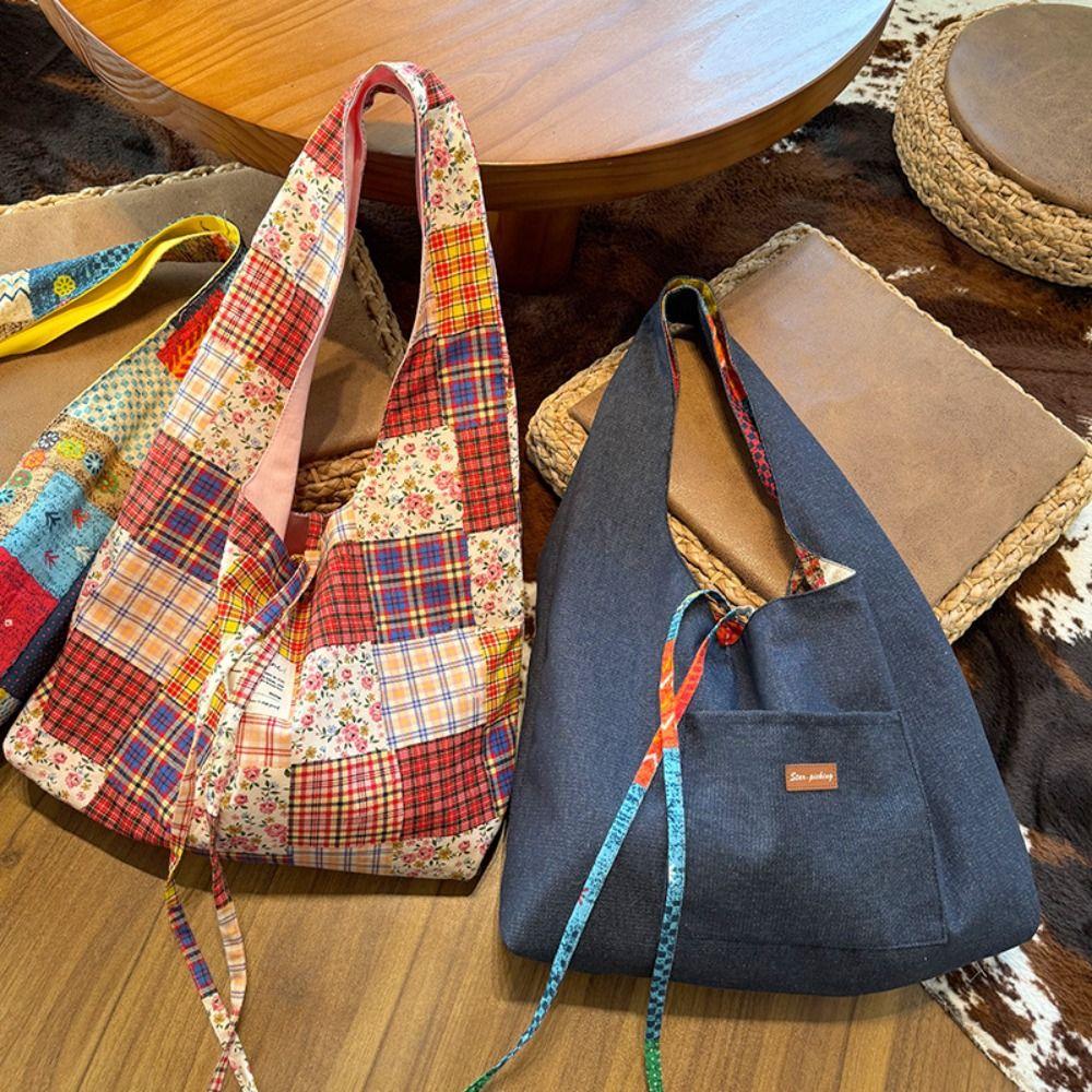 Retro etnický styl Taška-vesta Velká kapacita Bohemská taška přes rameno Džínová taška přes rameno Cestování