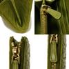 Used Matelasse Zip Around Wallet (12166) with Wrinkled L-shaped Zipper (5M1183 7940) Logo Metal Light Green Women's