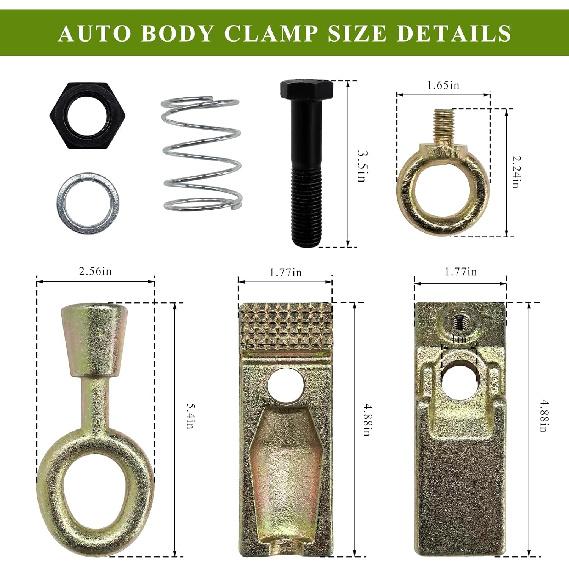 

5 Ton 2 Way Auto Body Clamp, Small Mouth Frame Pulling Repair Tool with Self Tightening Grips, Automotive Body Pull Clamp for Top & Straight Sheet