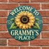 Rustic Metal Welcome Sign Farmhouse Wall Decor Indoor Outdoor Hanging Wreath