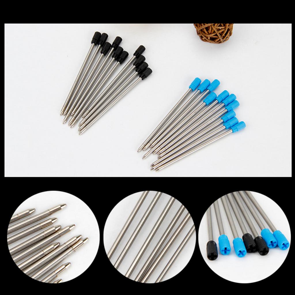 10Pcs Replaceable Ballpoint Pen Refills Ballpoint Metal Refills Metal Refill for Twist Action Ballpoint Pens 1.0mm Tip