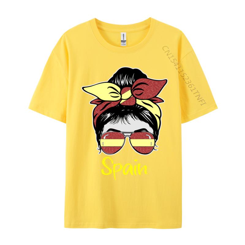 Spain Flag Heart Heartbeat For Spain Men Girl Cute Men's Top T-Shirts Tops Shirt Printed Tops Shirts Camisas Basicas Hombre
