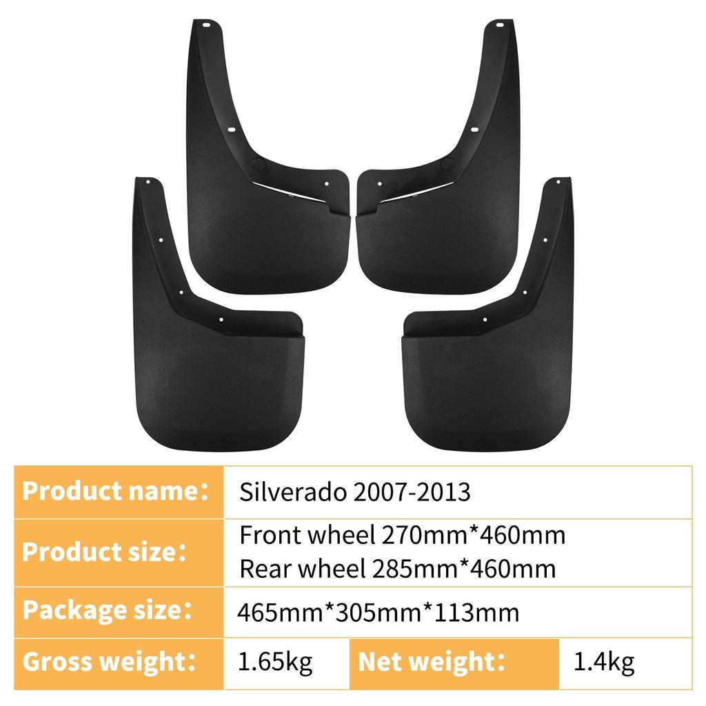 Leather Mud Flaps for 2007-2013 Chevrolet Silverado