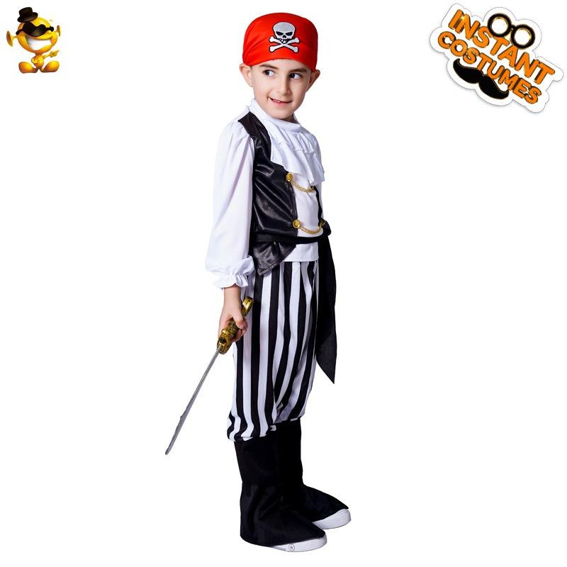Children's cool male pirate costume, Halloween carnival boys pirate party costume cosplay set