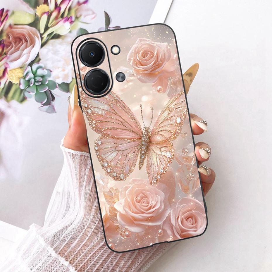 Cute Printing Phone Case For Tecno Spark GO 3 KN3 Soft Black Silicone TPU Cases For Tecno Spark Go3 Covers Bumpers