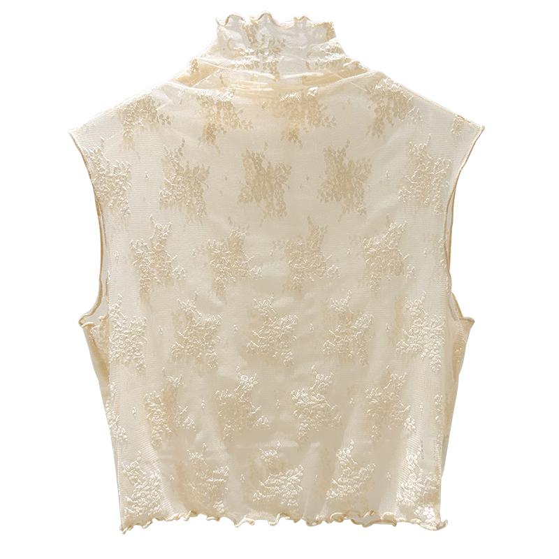Perfect Match New Lace Svel Mo Collar Top Women'S Inner Wear F High Collar Ort Length Base Irt Korean Sle Commute Wind