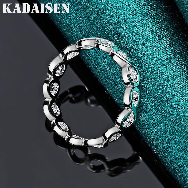 925 Sterling Silver 8 Words 7-10# Ring for Women Wedding Charm Engagement Fashion Jewelry