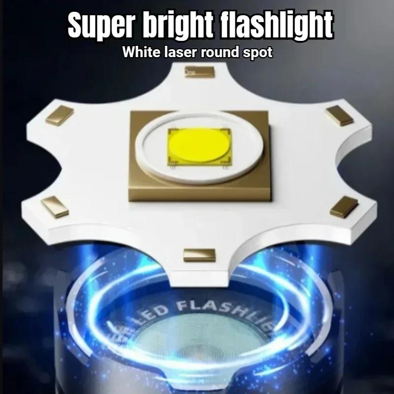 Ultra Powerful 100W LED Flashlight Super Bright Long Range Lantern Zoom Emergency Torch Camping Lantern Power Display Function