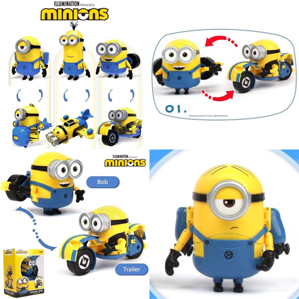 Despicable Me Minions Kevin Stuart Bob Action Figure Deformation Model Toy Car Collect The Entire Line For Maximum Action!
