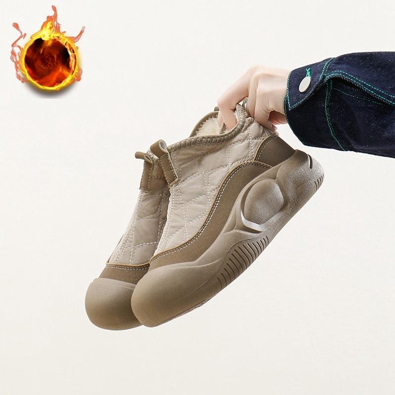 

Хлопковая обувь, зимние новые стильные плюшевые универсальные теплые повседневные ботинки на толстой подошве для студенток 35