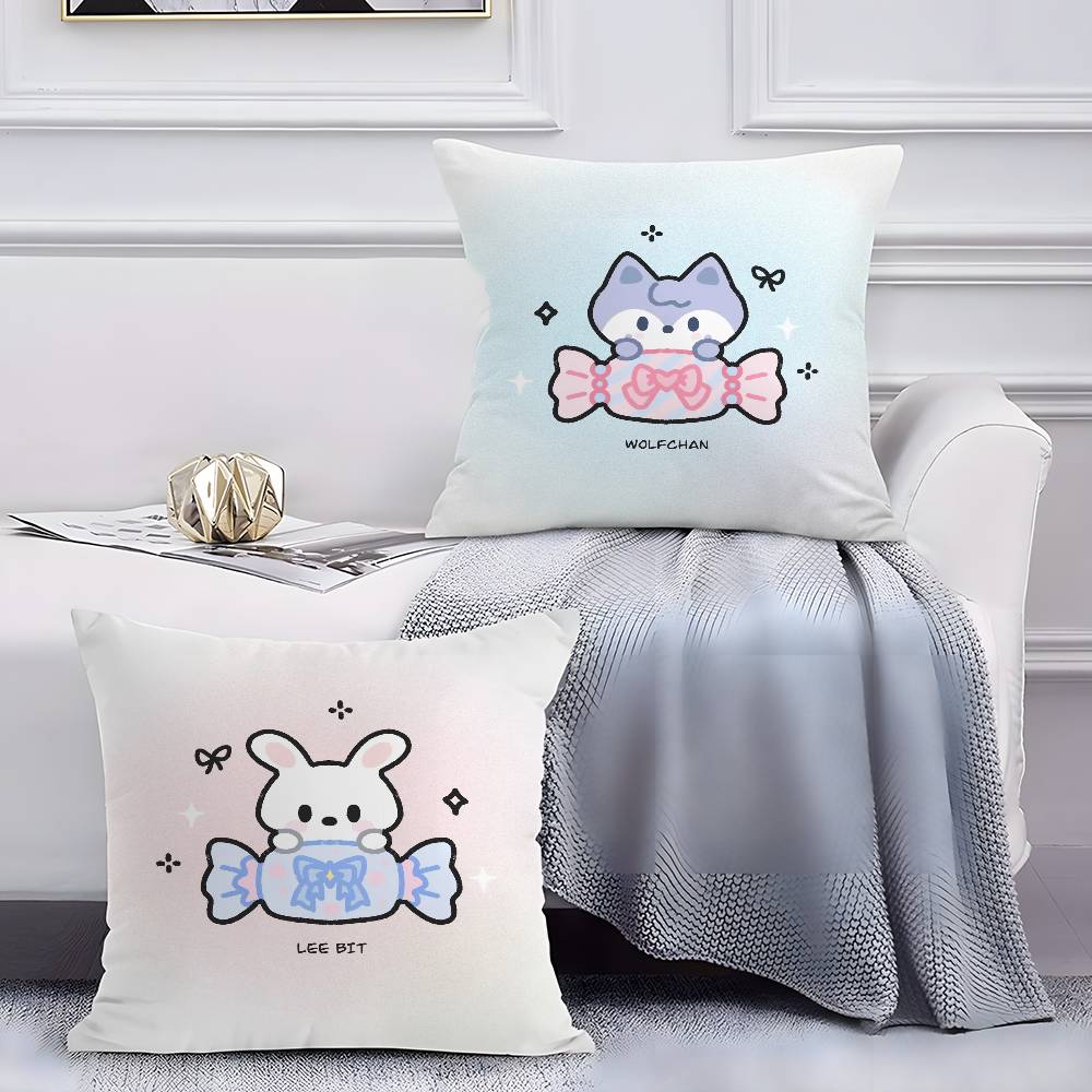 Cute Candy Dressed Up As An Animals Pillow Case Anti-dustmite Pillowcase Invisible zipper silky short plush Sofa cushion cover