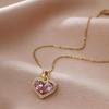 Fashionable Heart Titanium Steel Necklace: Women's Clavicle Chain, Hip Hop Style, Niche Design.