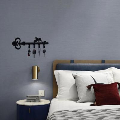 1pc Sweet Home Black Iron Key Holder: Stylish Wall-Mounted Key Rack