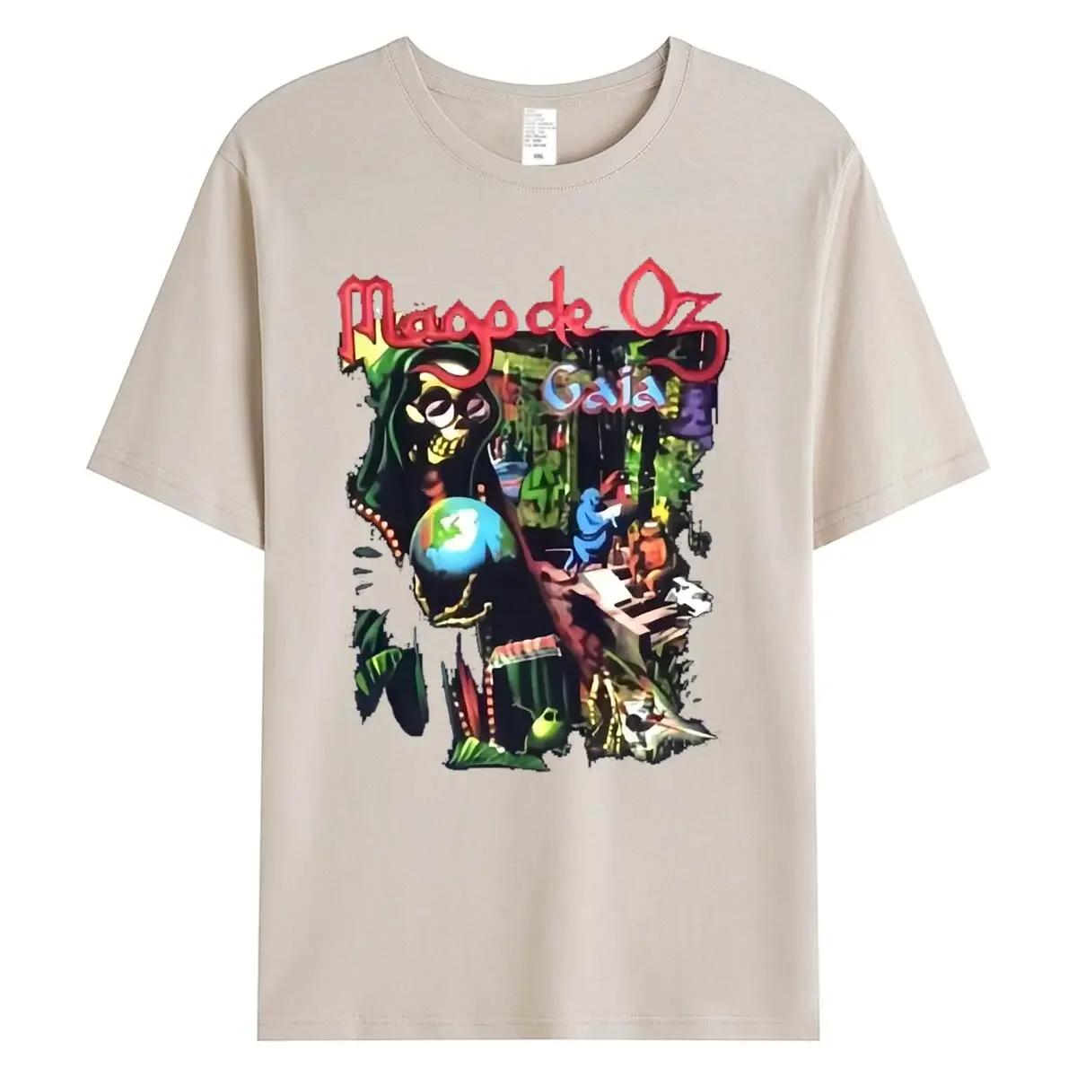 

Вінтажний Mago De Oz Gaia Black Metal Музика Панк Гурт Іспанський Фолк Тур Футболка з Короткими Рукавами Бавовняна Футболка Вінтажний Наряд Топи L