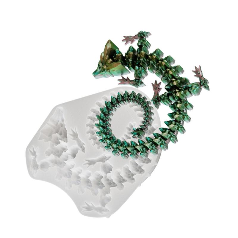 Dragon Crystal Ornament Mold Cute Animal Theme Candle Mould Epoxy Resin Mould for Jewelry Making and Handmade Craft