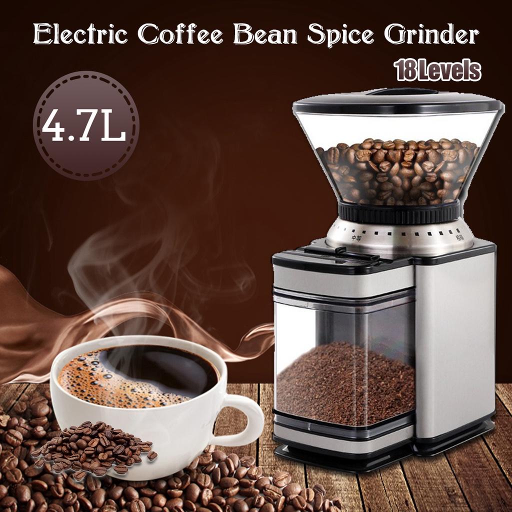 Electric Coffee Grinder Coffee maker Machine 4700ML Beans Mill Nuts For Kitchen Office Cafe Stainless Steel 120W 32 cups 220V