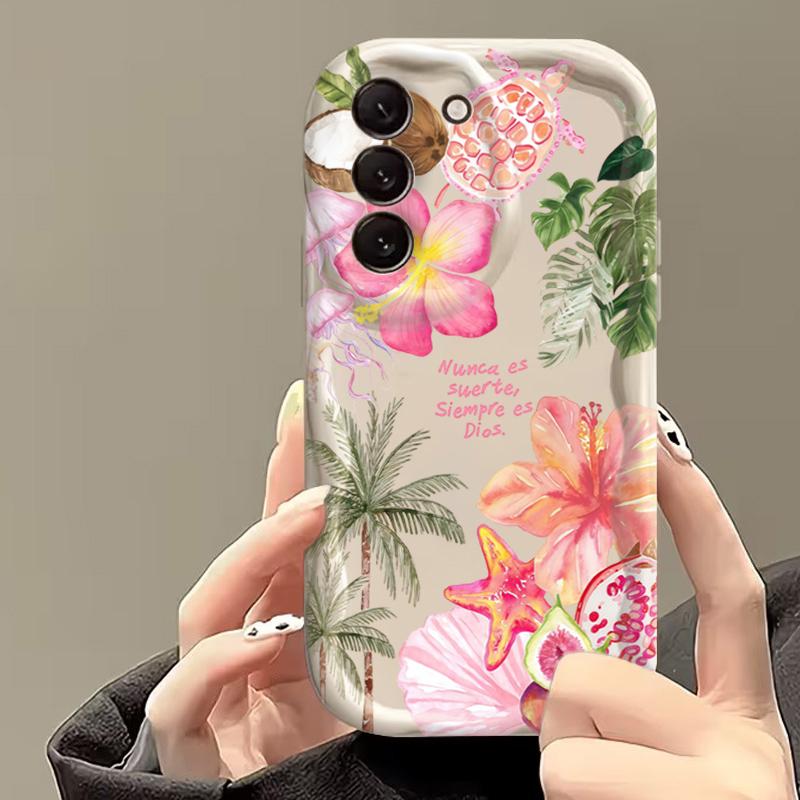 Husă de telefon pentru Samsung Galaxy S26 S25 S24 S22 S23 Ultra Plus FE A56 A55 A37 A36 A27 A26 A16 Floare de cocotier Testoasă Capac