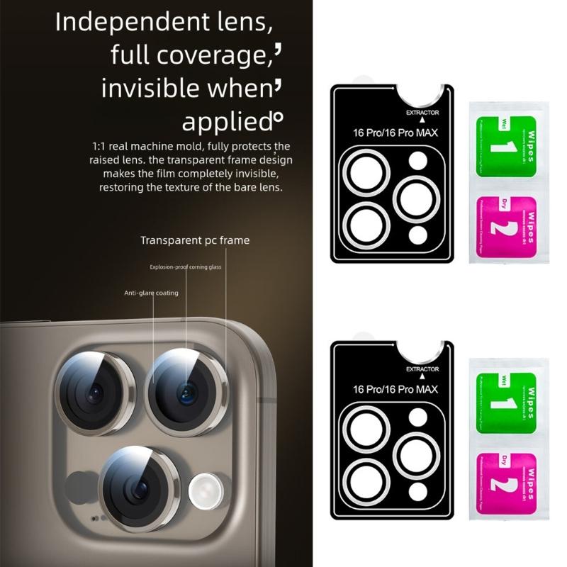 Tempered Glass Lens Guard Precisions Engineered Cut Fingerprint Resistant Coating for Phone 16 Series Camera